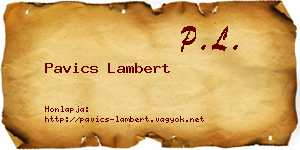 Pavics Lambert névjegykártya